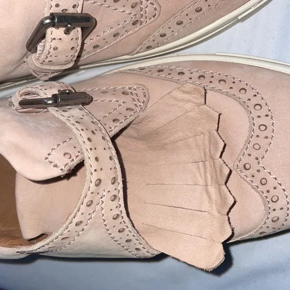 Frye Gemma Kiltie Brogue Monk Strap Sneakers Blush Pink size 7.5